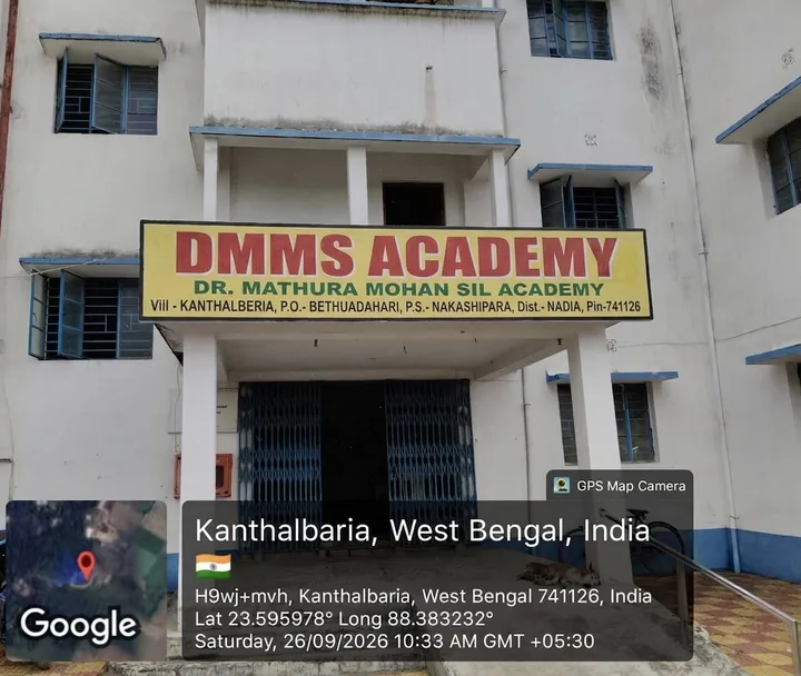 Front view of Dr. Mathura Mohan Sil Academy campus building in Bethuadahari